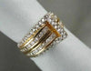 ANTIQUE 14K GOLD WIDE TWO TONE DIAMOND 1.45CT BELT RING