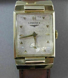 ANTIQUE 14K YELLOW GOLD RECTANGULAR LONGINES MENS WATCH SIMPLY AMAZING! #19865