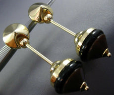 ANTIQUE LARGE 14KT YELLOW GOLD ITALIAN CARNELIAN & ONYX HANGING EARRINGS #25571