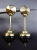 ANTIQUE LARGE 14KT YELLOW GOLD ITALIAN CARNELIAN & ONYX HANGING EARRINGS #25571