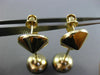 ANTIQUE LARGE 14KT YELLOW GOLD ITALIAN CARNELIAN & ONYX HANGING EARRINGS #25571