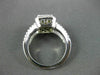 LARGE FANCY YELLOW 14KT WHITE GOLD DIAMOND SPLIT BAND HALO COCKTAIL RING #23052