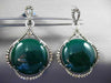 ANTIQUE MASSIVE 54.90CT FANCY DIAMOND & AGATE 14K WHITE & BLACK GOLD 3D EARRINGS