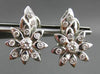 ANTIQUE LARGE .85CT DIAMOND 14KT W GOLD ETOILE FLOWER CLIP ON EARRINGS #ELV22