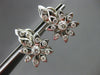 ANTIQUE LARGE .85CT DIAMOND 14KT W GOLD ETOILE FLOWER CLIP ON EARRINGS #ELV22