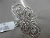ANTIQUE MASSIVE 1.36CT DIAMOND 18KT WHITE GOLD 3D FLOATING MUSICAL NOTE FUN RING