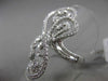 ANTIQUE MASSIVE 1.36CT DIAMOND 18KT WHITE GOLD 3D FLOATING MUSICAL NOTE FUN RING