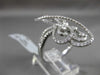 ANTIQUE MASSIVE 1.36CT DIAMOND 18KT WHITE GOLD 3D FLOATING MUSICAL NOTE FUN RING