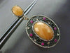 ANTIQUE LARGE 3.12CT DIAMOND & MULTI GEM 14K ROSE & BLACK GOLD FILIGREE EARRINGS