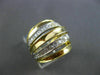 ANTIQUE LARGE .55CT OLD MINE DIAMOND 18KT TWO TONE GOLD 3D MULTI ROW RING #1372