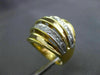 ANTIQUE LARGE .55CT OLD MINE DIAMOND 18KT TWO TONE GOLD 3D MULTI ROW RING #1372