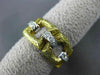 ANTIQUE WIDE .36CT OLD MINE DIAMOND 18KT TWO TONE GOLD OPEN ETERNITY RING #17195