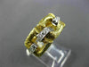 ANTIQUE WIDE .36CT OLD MINE DIAMOND 18KT TWO TONE GOLD OPEN ETERNITY RING #17195