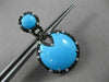 ANTIQUE LARGE 13.1CT MULTI COLOR DIAMOND & AAA TURQUOISE 14K WHITE GOLD EARRINGS