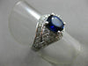 ANTIQUE WIDE 2.19CT DIAMOND & AAA SAPPHIRE 14K WHITE GOLD ENGAGEMENT RING #18361