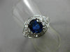 ANTIQUE WIDE 2.19CT DIAMOND & AAA SAPPHIRE 14K WHITE GOLD ENGAGEMENT RING #18361