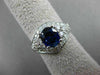 ANTIQUE WIDE 2.19CT DIAMOND & AAA SAPPHIRE 14K WHITE GOLD ENGAGEMENT RING #18361