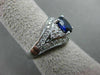 ANTIQUE WIDE 2.19CT DIAMOND & AAA SAPPHIRE 14K WHITE GOLD ENGAGEMENT RING #18361