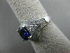 ANTIQUE WIDE 2.19CT DIAMOND & AAA SAPPHIRE 14K WHITE GOLD ENGAGEMENT RING #18361