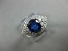 ANTIQUE WIDE 2.19CT DIAMOND & AAA SAPPHIRE 14K WHITE GOLD ENGAGEMENT RING #18361