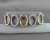 ANTIQUE 2.73CTW WIDE 14KT DIAMOND LINK CIRCULAR WHITE & YELLOW GOLD BRACELET