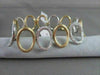 ANTIQUE 2.73CTW WIDE 14KT DIAMOND LINK CIRCULAR WHITE & YELLOW GOLD BRACELET