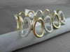 ANTIQUE 2.73CTW WIDE 14KT DIAMOND LINK CIRCULAR WHITE & YELLOW GOLD BRACELET