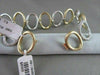 ANTIQUE 2.73CTW WIDE 14KT DIAMOND LINK CIRCULAR WHITE & YELLOW GOLD BRACELET