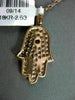 ANTIQUE .62CT DIAMOND & AAA RUBY 18K ROSE GOLD FLOATING HAMSA LUCKY HAND PENDANT