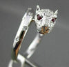 ANTIQUE .71CT DIAMOND & AAA RUBY 18KT WHITE GOLD ETOILE HANDCRAFTED PANTHER RING