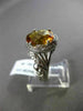 ANTIQUE LARGE 3.52CTW DIAMOND & AAA CITRINE 14KT WHITE GOLD FLORAL FILIGREE RING