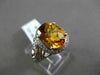 ANTIQUE LARGE 3.52CTW DIAMOND & AAA CITRINE 14KT WHITE GOLD FLORAL FILIGREE RING