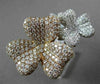 ANTIQUE LARGE 4.95CT DIAMOND 18KT WHITE & ROSE GOLD 3D FLOWER FUN COCKTAIL RING