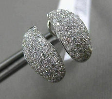 ESTATE WIDE .83CT DIAMOND 18KT WHITE GOLD 3D CLASSIC PAVE LEAF CLIP ON EARRINGS
