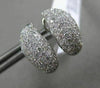 ESTATE WIDE .83CT DIAMOND 18KT WHITE GOLD 3D CLASSIC PAVE LEAF CLIP ON EARRINGS