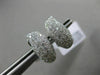 ESTATE WIDE .83CT DIAMOND 18KT WHITE GOLD 3D CLASSIC PAVE LEAF CLIP ON EARRINGS