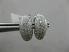 ESTATE WIDE .83CT DIAMOND 18KT WHITE GOLD 3D CLASSIC PAVE LEAF CLIP ON EARRINGS