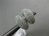 ESTATE WIDE .83CT DIAMOND 18KT WHITE GOLD 3D CLASSIC PAVE LEAF CLIP ON EARRINGS
