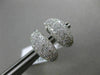 ESTATE WIDE .83CT DIAMOND 18KT WHITE GOLD 3D CLASSIC PAVE LEAF CLIP ON EARRINGS