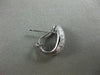 ESTATE WIDE .83CT DIAMOND 18KT WHITE GOLD 3D CLASSIC PAVE LEAF CLIP ON EARRINGS
