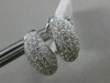 ESTATE WIDE .83CT DIAMOND 18KT WHITE GOLD 3D CLASSIC PAVE LEAF CLIP ON EARRINGS