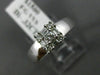 .32CT ROUND & BAGUETTE DIAMOND 14KT WHITE GOLD SQUARE FRIENDSHIP LOVE RING #1573