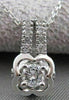 ANTIQUE .48CTW DIAMOND SOLITARE 14KT WHITE GOLD SLIDE PENDANT + CHAIN VVS #15021