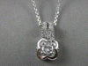 ANTIQUE .48CTW DIAMOND SOLITARE 14KT WHITE GOLD SLIDE PENDANT + CHAIN VVS #15021