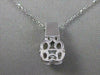 ANTIQUE .48CTW DIAMOND SOLITARE 14KT WHITE GOLD SLIDE PENDANT + CHAIN VVS #15021