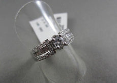 ANTIQUE .90CT DIAMOND 14K WHITE GOLD ROUND & BAGUETTE ENGAGEMENT FRIENDSHIP RING