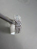 ANTIQUE .90CT DIAMOND 14K WHITE GOLD ROUND & BAGUETTE ENGAGEMENT FRIENDSHIP RING