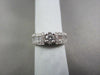 ANTIQUE .90CT DIAMOND 14K WHITE GOLD ROUND & BAGUETTE ENGAGEMENT FRIENDSHIP RING