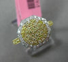 ESTATE WIDE .61CT DIAMOND 18KT WHITE & YELLOW GOLD HEXAGON CLUSTER CLASSIC RING