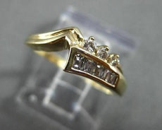 ANTIQUE .35CT BAGUETTE & ROUND DIAMOND 14K YELLOW GOLD ABSTRACT PINKY RING 22473